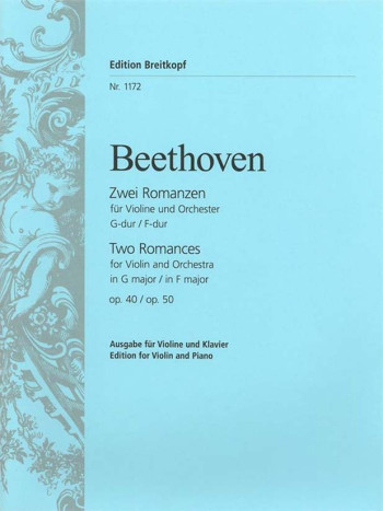 2 Romances G Major and F Major Op 40 and Op50: Violin & Piano (Breitkopf)