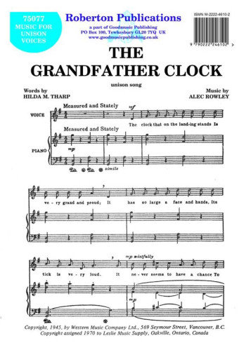 Grandfather Clock: Voice and Piano