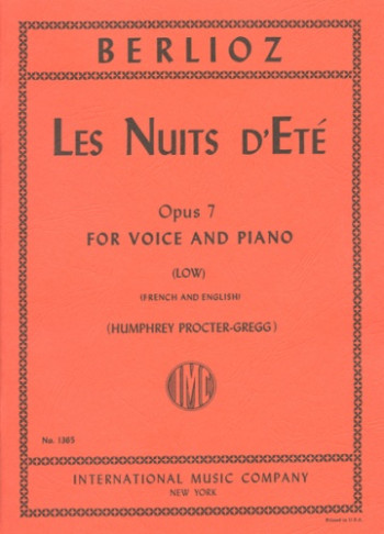 Les Nuits Dete: Op7: Low Voice and Pian: French and English (Procter-Gregg)