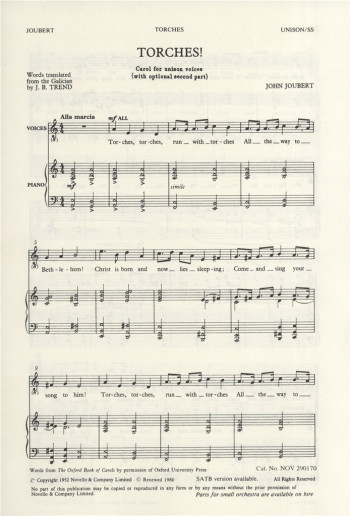 Torches Vocal Soprano, Unison Voice (Novello)