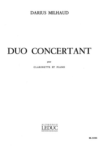 Duo Concertante: Clarinet & Piano  (Heugel)