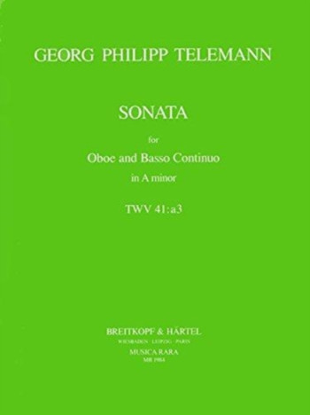 Sonata In A Minor TWV41a3: Oboe & Piano (Breitkopf)