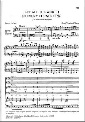 Let All The World In Every Corner Sing Vocal SATB
