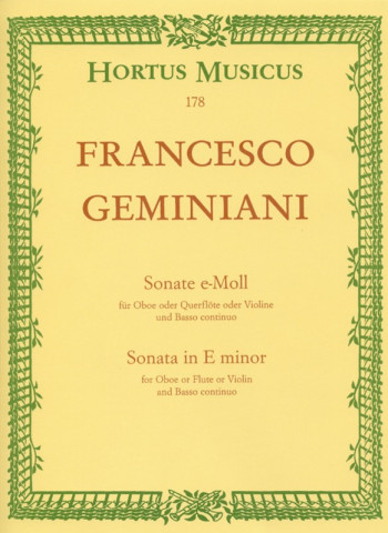 Sonata E Minor: Oboe & Piano (Hortus Musicus)