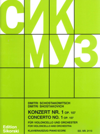 Concerto No.1: Op107: Cello & Piano (Sikorski)