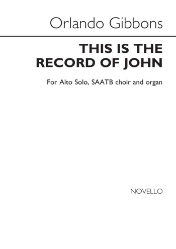 This Is The Record Of John (Alto Verse) SAATB (Novello)