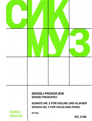 Sonata No.2 Op.94A: Violin & PIano (Sikorski)