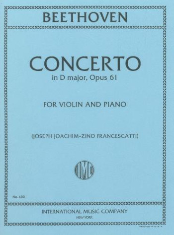Concerto D Major Op.61: Violin & Piano  (International)