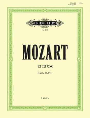 12 Duos K496a (K487) 2 Violins (Peters)