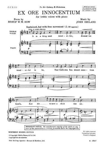 Ex Ore Innocentium (it Is A Thing Most Wonderful) Vocal SA