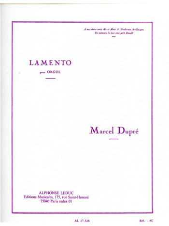 Lamento: Organ (Leduc)