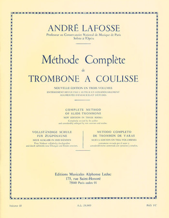 Methode Complete For Trombone Volume III (Leduc)