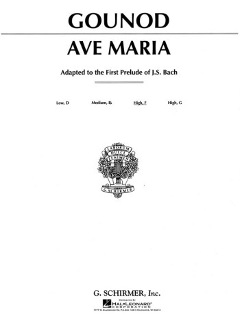 Ave Maria F Major High Voice Solo Song  (Schirmer)