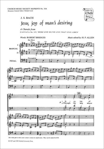 Jesu Joy: 16a: Vocal Satb (Allen) (OUP)
