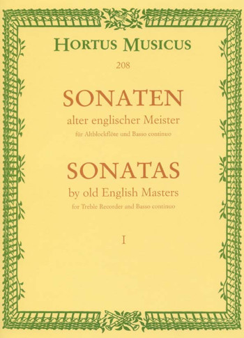 Sonatas By Old English Masters: 1: Treble Recorder and Piano