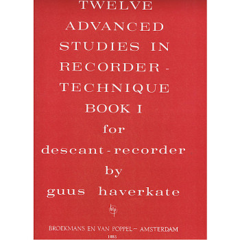 12 Advanced Studies In Recorder Technique: 1: Descant Recorder