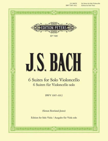 6 Suites For Solo Cello For Viola (Peters)