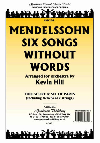 6 Songs Without Words Orchestra Score & Parts