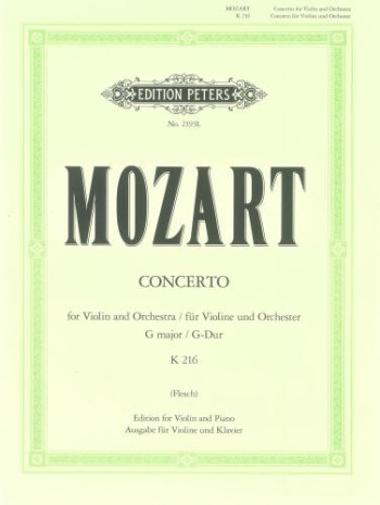 Concerto G Major No.3 K216: Violin and Piano (Peters)