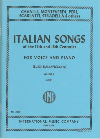 Italian Songs Of The 17th and 18th Cent: 2: Vocal: Low Voice