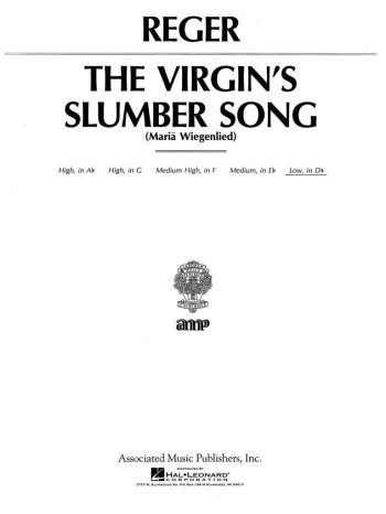 Virgins Slumber Song Db Low Voice (Schirmer)