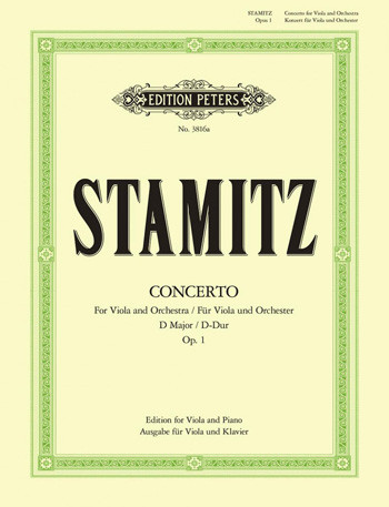 Concerto D Op1: Viola and Piano (Peters)