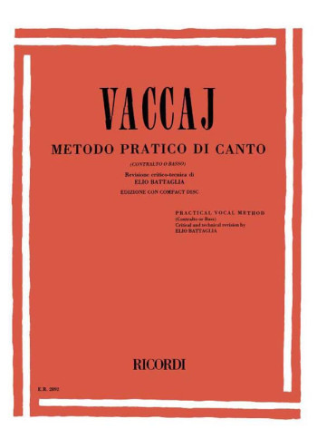 Practical Method (Metodo Pratico) Low Voice Book & Cd (Ricordi)