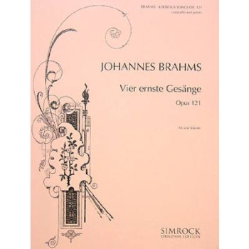4 Serious Songs Op.121: Vocal Alto And Piano (Simrock)
