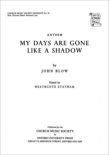 My Days Are Gone Like A Shadow: Vocal TTBB (OUP)
