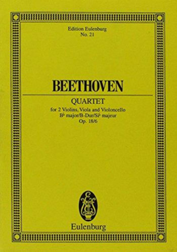 String Quartet: Bb Major Op18: 6: Miniature Score