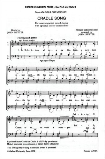 Cradle Song Vocal SATB (OUP)