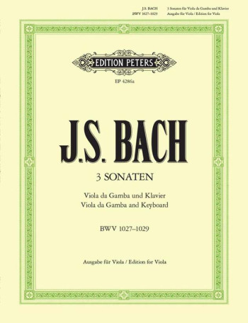 Viola De Gamba Sonatas: Viola and Piano (Peters)