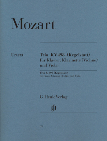 Trio Eb  Major K498: Kegelstatt: Clarinet, Viola, Piano (Henle)