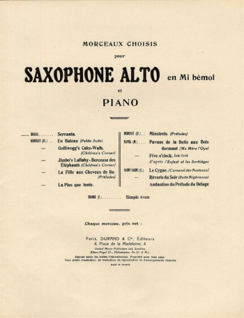 La Serenata: Alto Saxophone (Durand)