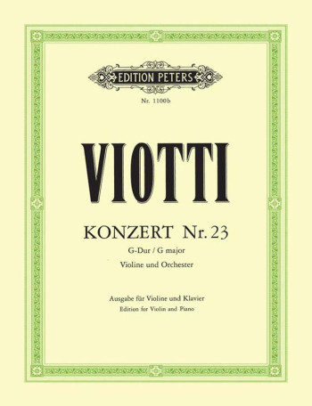 Violin Concerto G Major No.23: Violin & Piano (Peters)