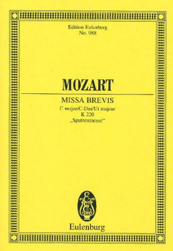Mass In C Major: K220: Sparrow Mass: Miniature Score