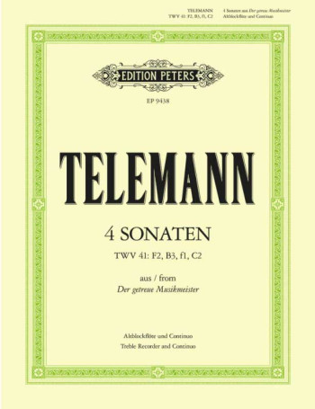 Sonatas 4: Flute Or Treble Recorder & Piano (Peters)