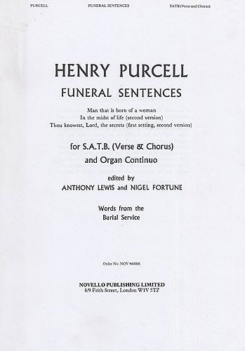 Funeral Sentences: Vocal Score