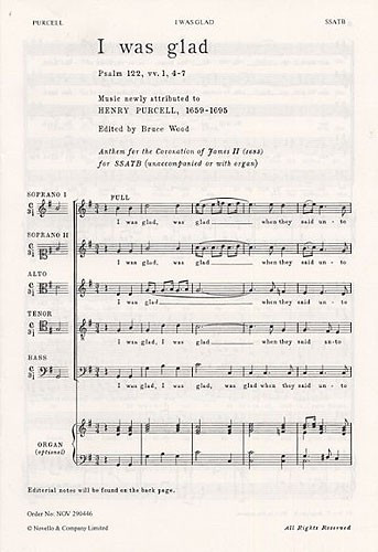 I Was Glad: Vocal: SSATB