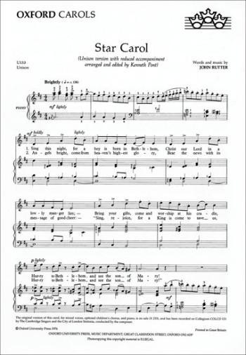 Star Carol: Vocal: Unison & Piano (OUP)