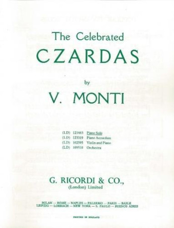 Csardas: Piano (Ricordi)