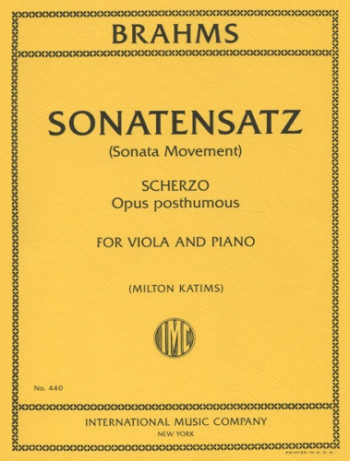 Sonatensatz and Scherzo: Viola and Piano (Or Violin)