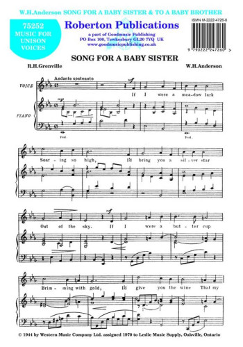 Song For A Baby Sister: To A Baby Brother: Vocal