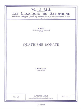 Sonata No 4: Op1/7: Alto Saxophone & Piano (Leduc)
