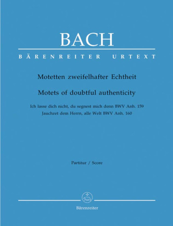 Motets Of Doubtful Authenticity: Bwv159: 160: Vocal Score (Barenreiter)