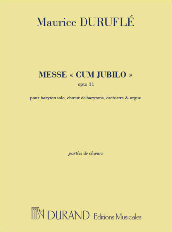 Messe 'Cum Jubilo' Op.11: Baritone Vocal Individual Part (Durand)