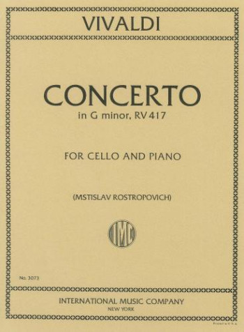 Concerto: G Minor: Cello & Piano  (International)