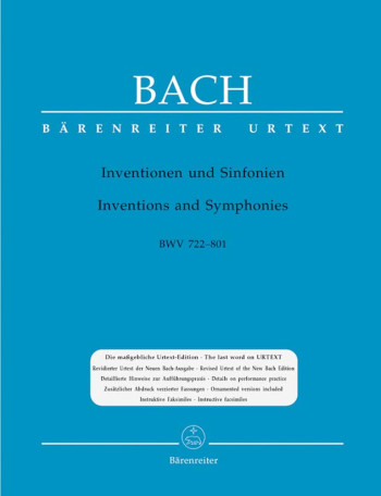 Inventions & Sinfonias: Bwv772-801: Piano (Barenreiter)