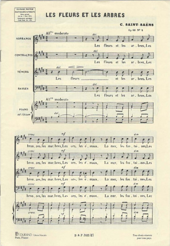 les Fleurs Et Les Arbres Op.68 No2Vocal SATB (Durand)