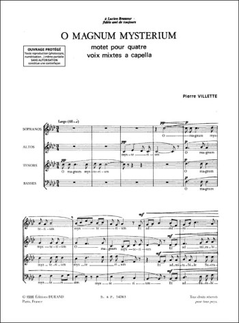 O Magnum Mysterium Vocal SATB (Durand)